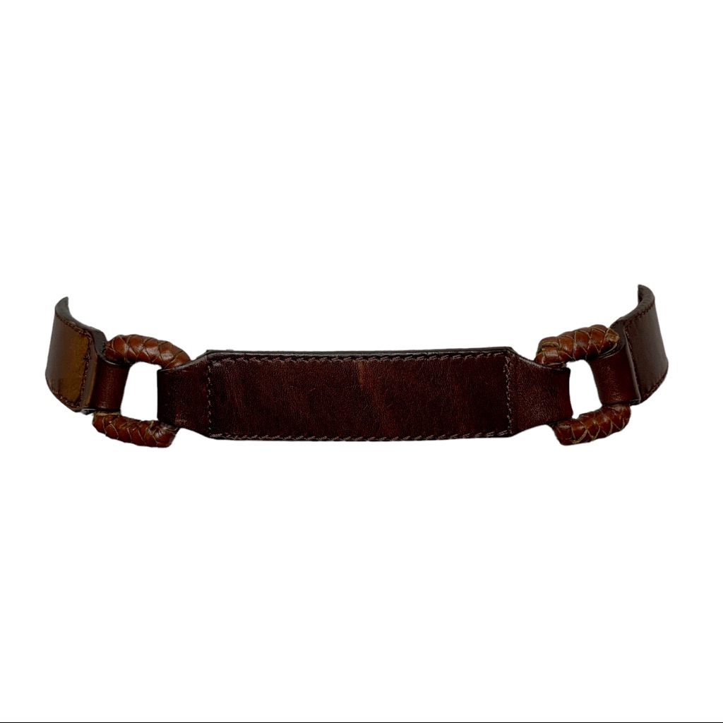Fossil Leather Woven Square Belt Sz S — image 7 of 8
